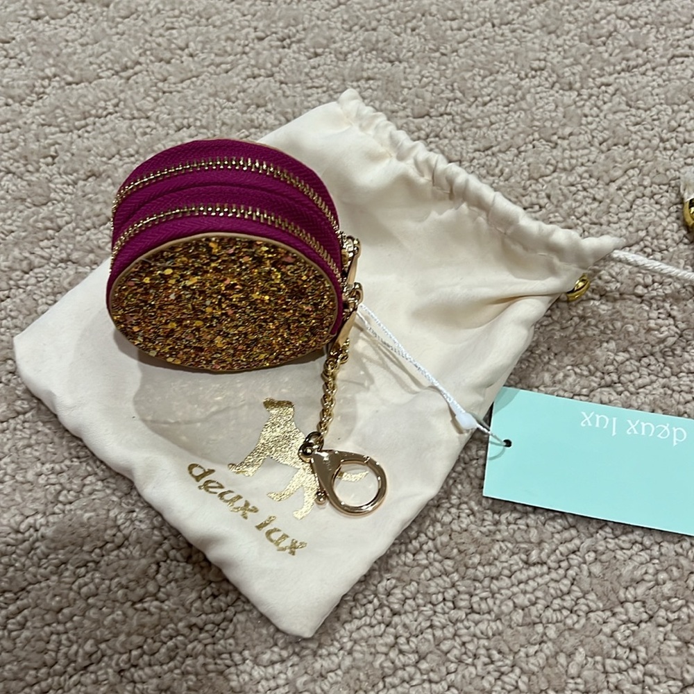 NEW Deux Lux Glitter Coin Pouch with Key Chain